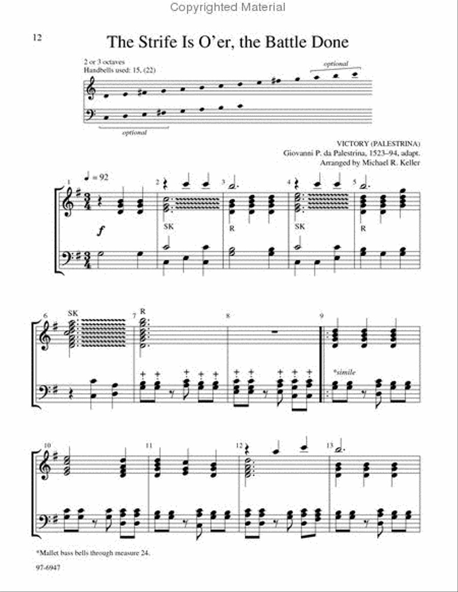 Easy Hymn Arrangements for the Church Year Handbell Choir scores gallery preview page 7