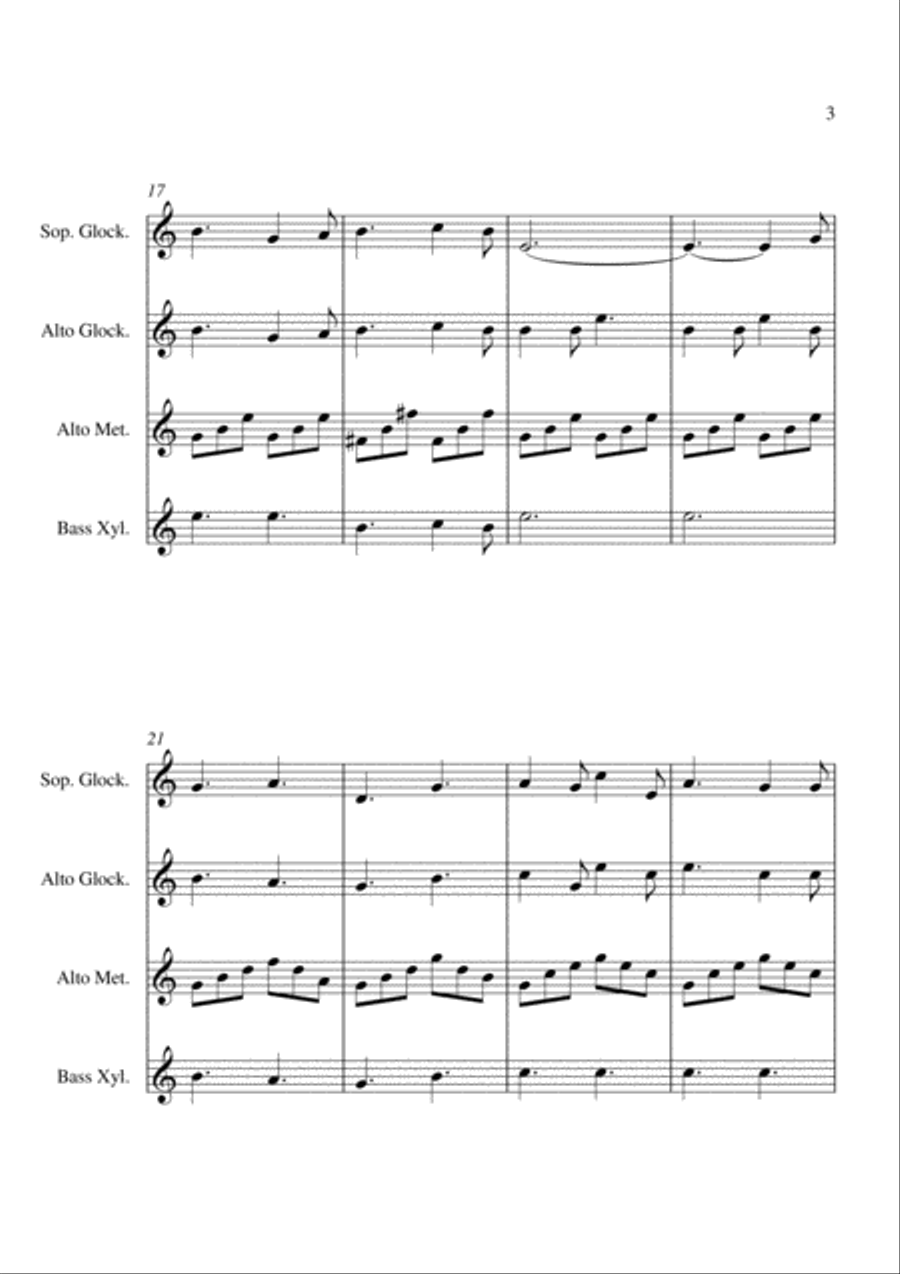O Holy Night - For Orff Ensemble Percussion Ensemble scores gallery preview page 3