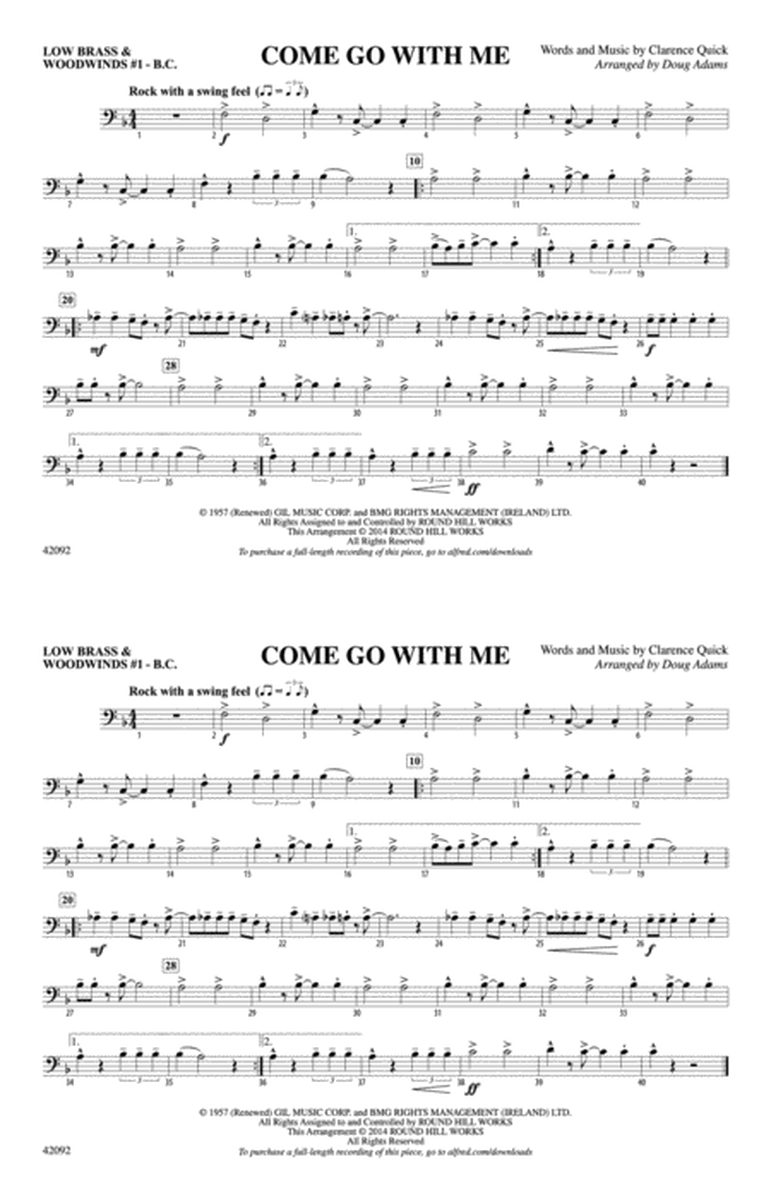 Come Go with Me: Low Brass & Woodwinds #1 - Bass Clef