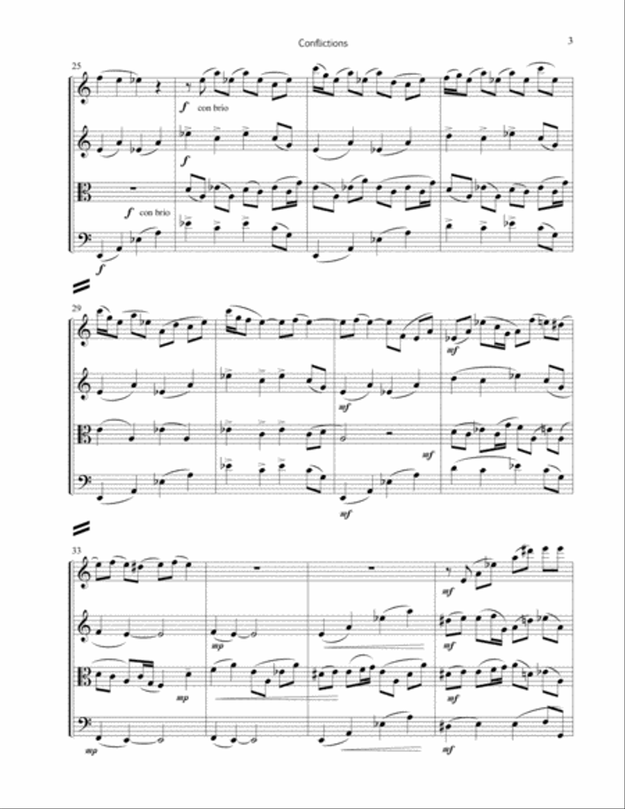 Conflictions – for string quartet String Quartet scores gallery preview page 4