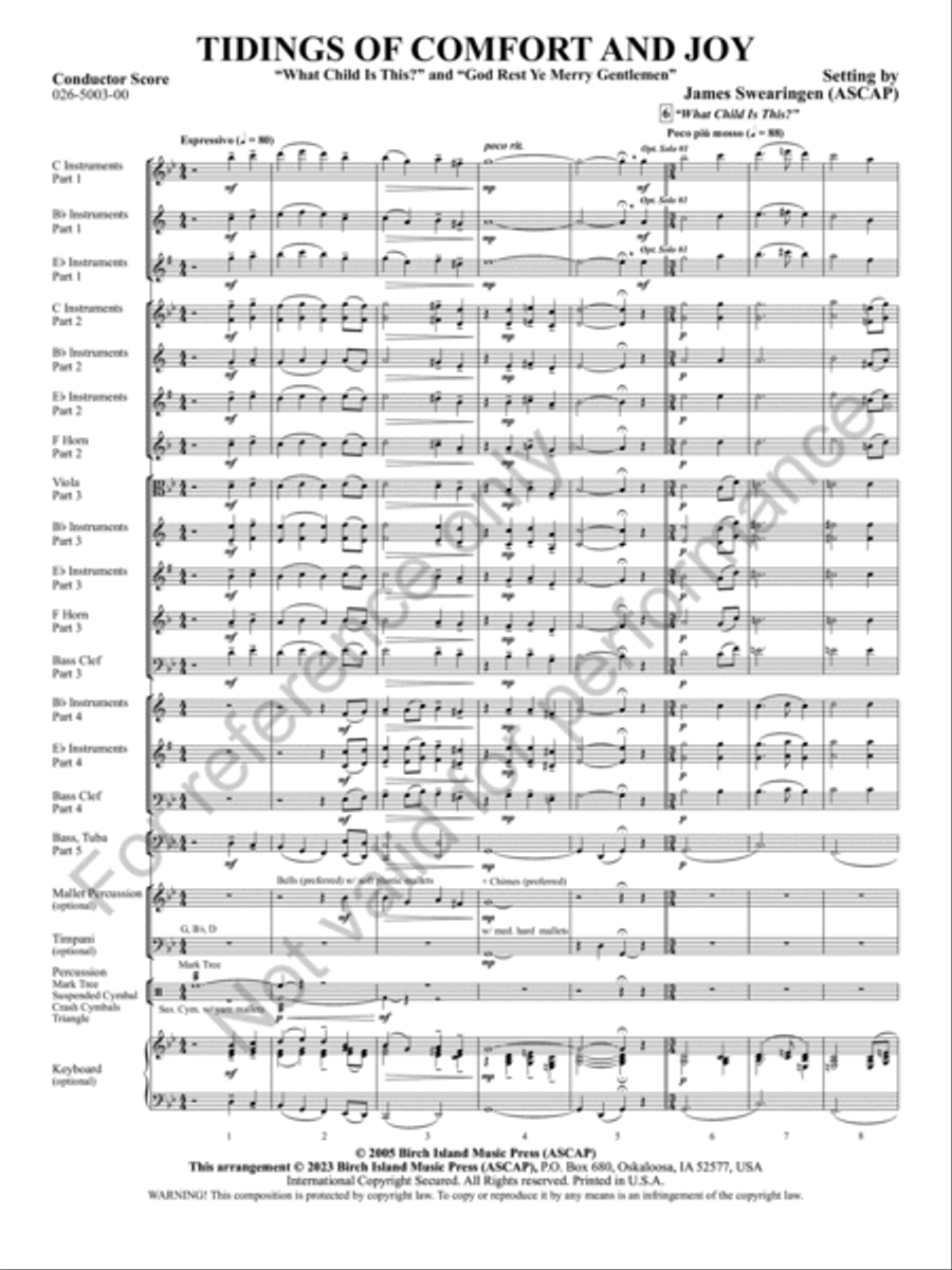 Tidings Of Comfort And Joy Concert Band scores gallery preview page 4