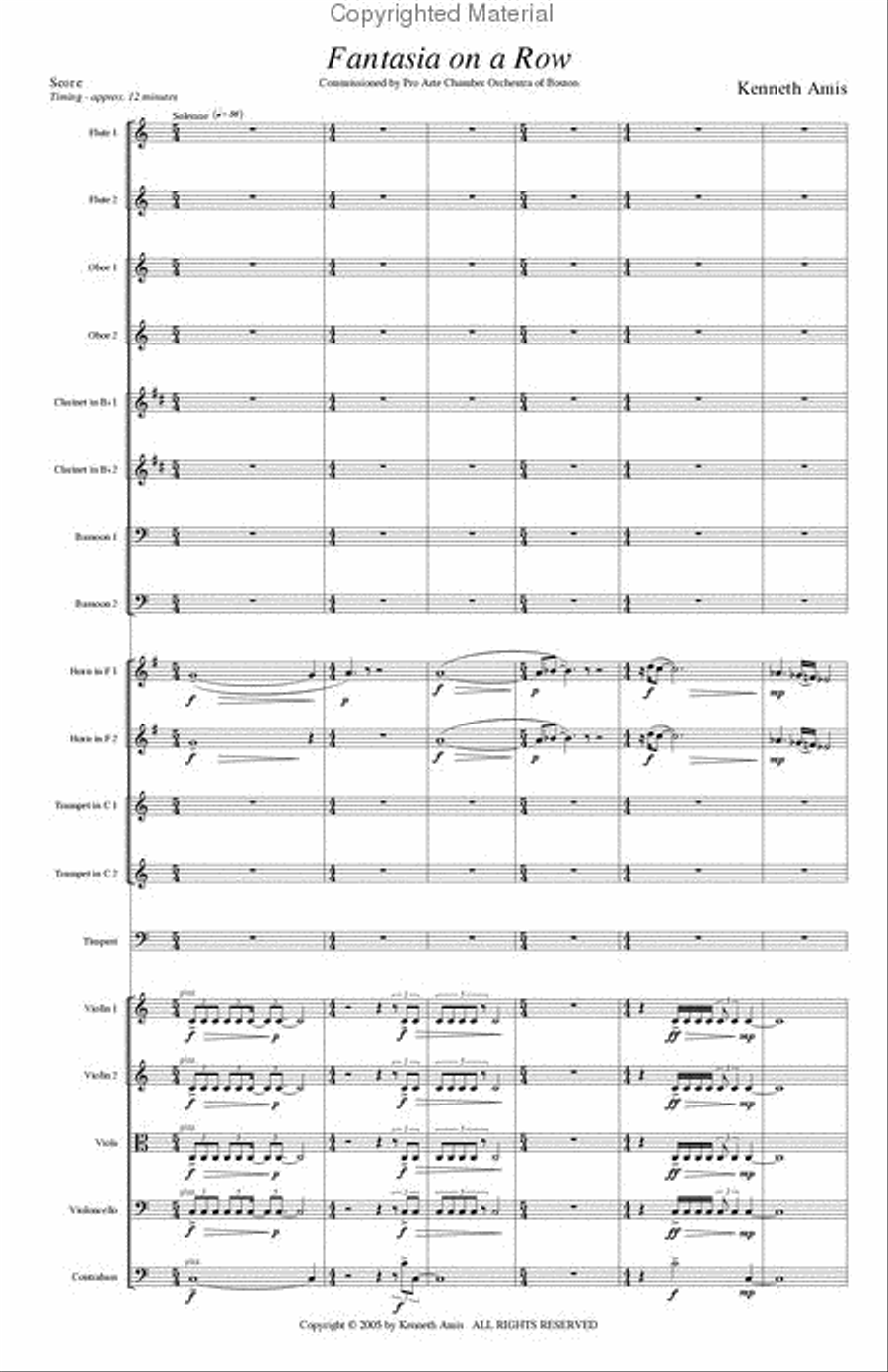 Fantasia on a Row Chamber Orchestra scores gallery preview page 3