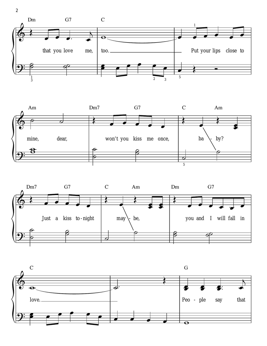 Put Your Head On My Shoulder Easy Piano scores gallery preview page 2