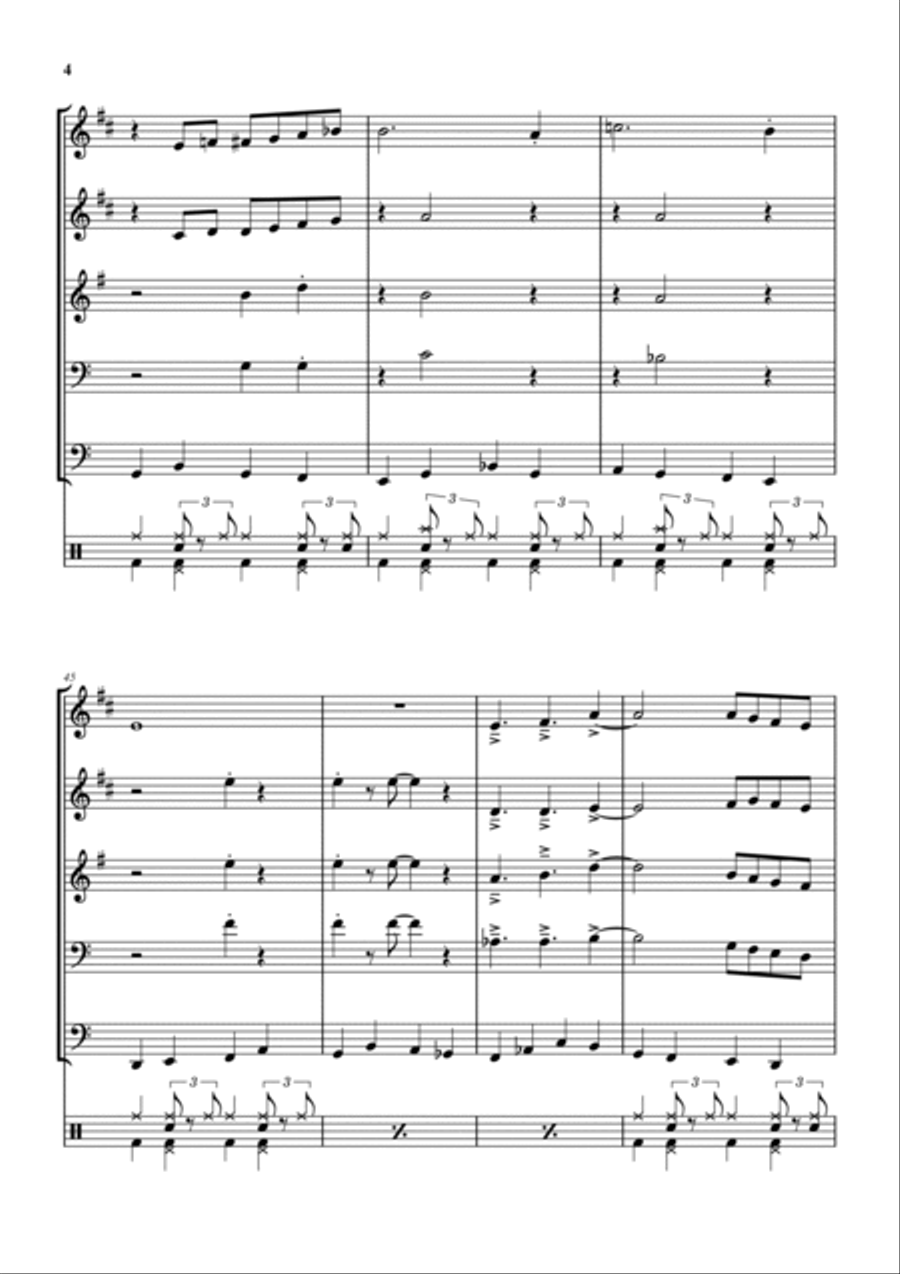 I'll Be Home For Christmas Brass Quintet scores gallery preview page 6