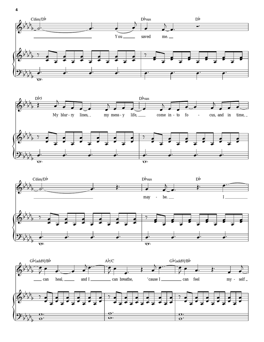 Everything Changes (from Waitress The Musical) Voice scores gallery preview page 4