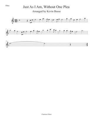 Book cover for Just As I Am, Without One Plea (Easy key of C) - Oboe