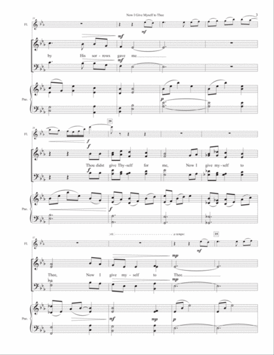 Now I Give Myself to Thee - SATB, Flute and Piano 4-Part scores gallery preview page 5