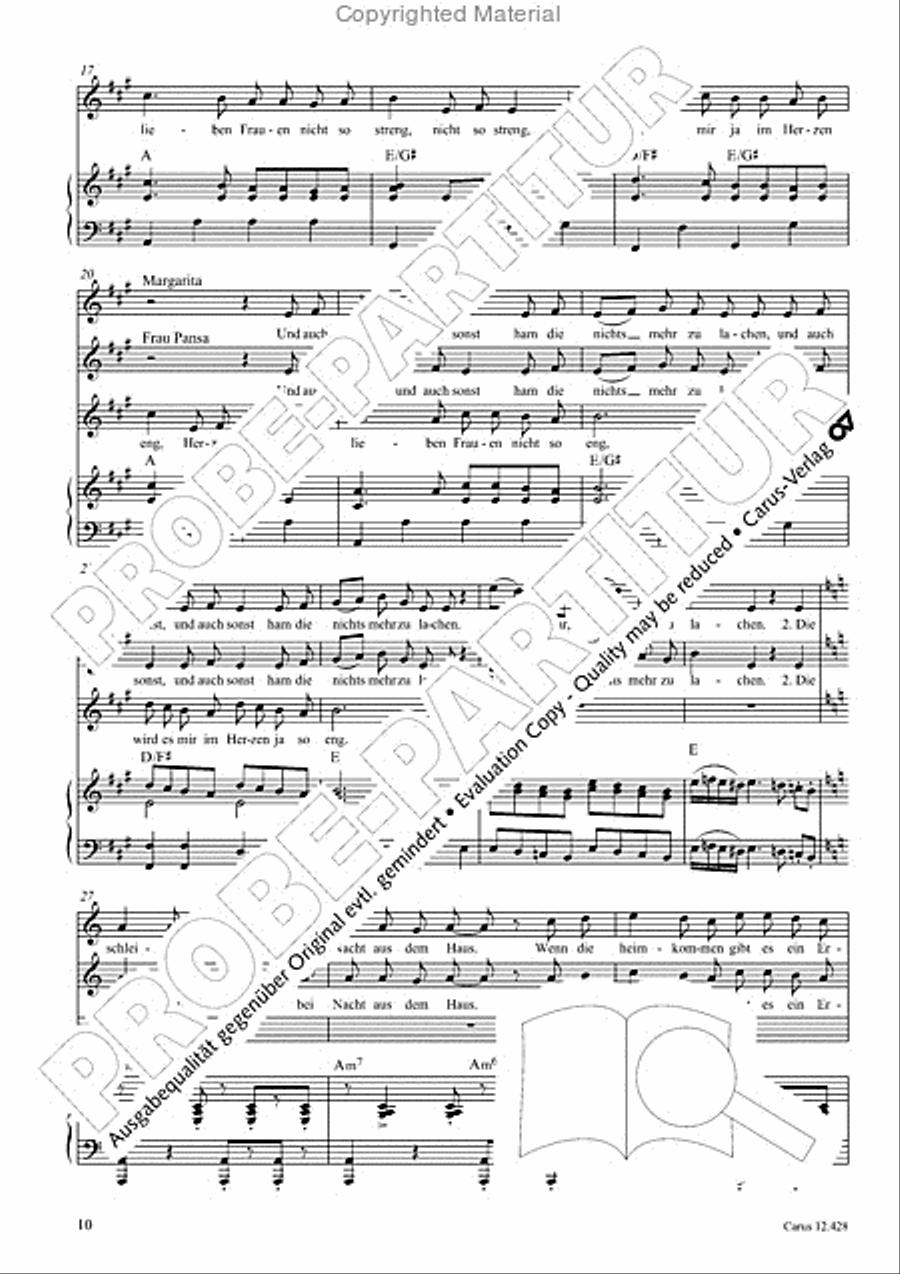 Die seltsamen Abenteuer von Don Quijote und Sancho Pansa Unison Choir scores gallery preview page 12