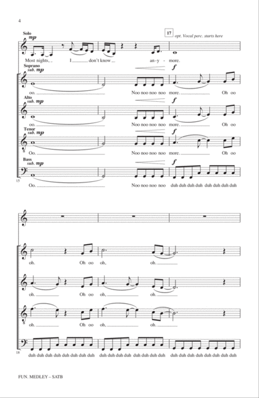 fun. Medley (from the Sing-Off) (arr. Deke Sharon) 4-Part scores gallery preview page 3