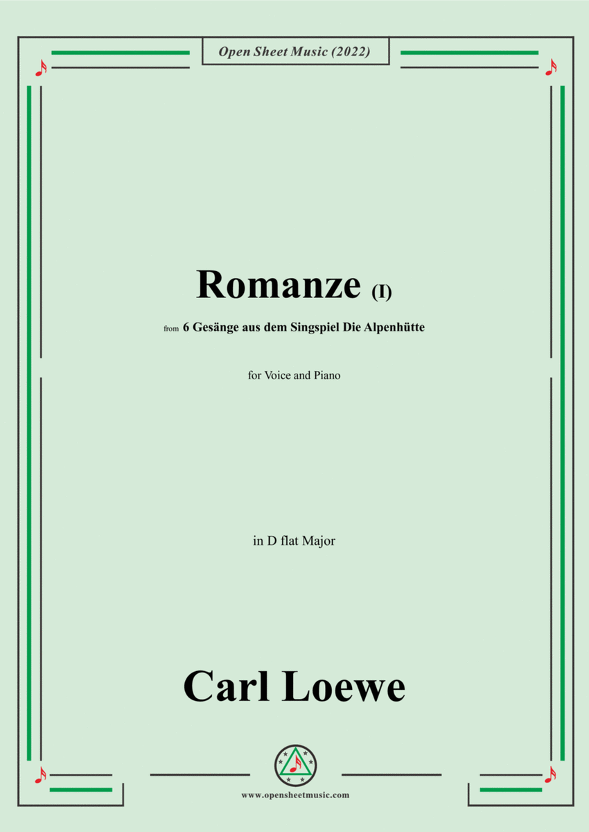 Loewe-Romanze(I),in D flat Major,for Voice and Piano