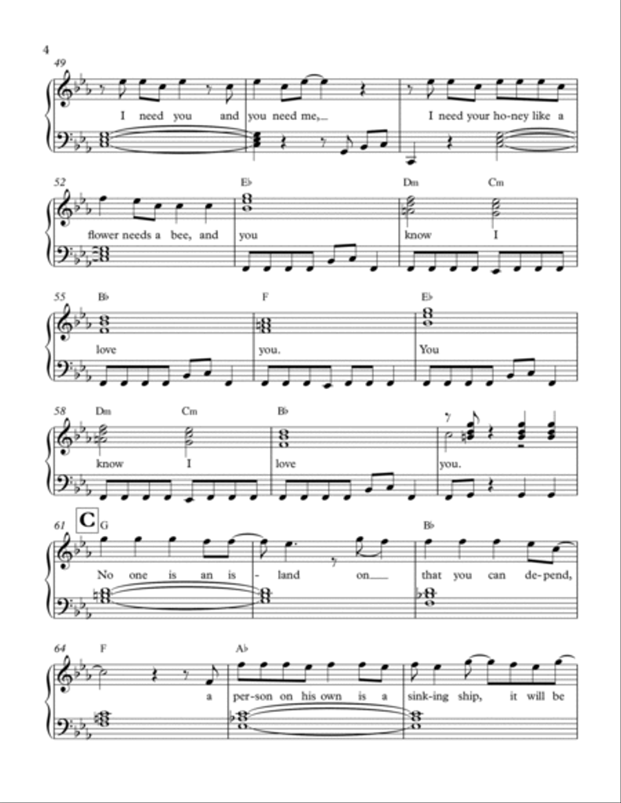 You Know I Love You Don't You Piano Solo scores gallery preview page 4