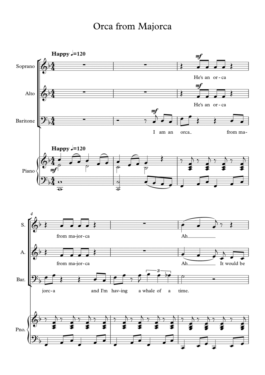 Orca from Majorca Orca from Majorca 3-Part scores gallery preview page 1