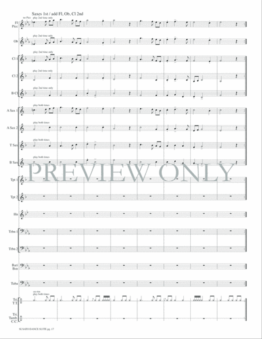 Susato Dance Suite (from Danserye) Concert Band scores gallery preview page 20