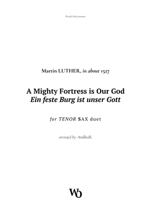 Book cover for A Mighty Fortress is Our God by Luther for Tenor Sax Duet