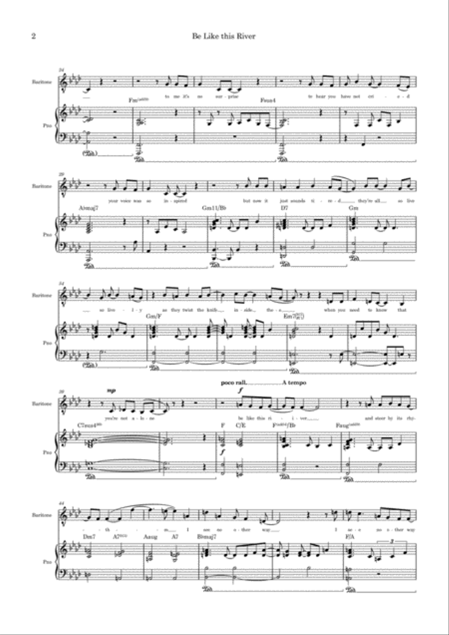 Be Like This River - Piano and Voice Voice scores gallery preview page 2