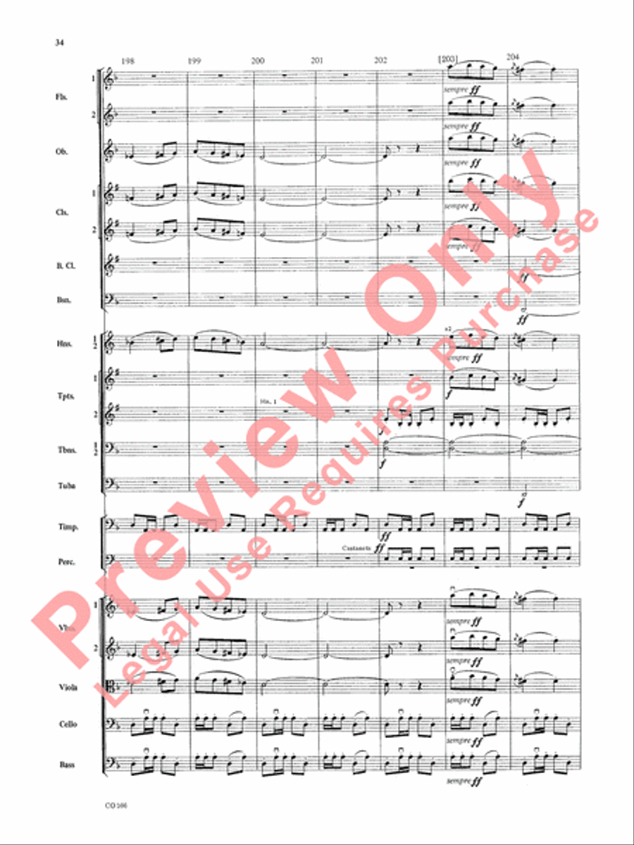 Bacchanale from Samson & Delilah (Score Only) Full Orchestra scores gallery preview page 37