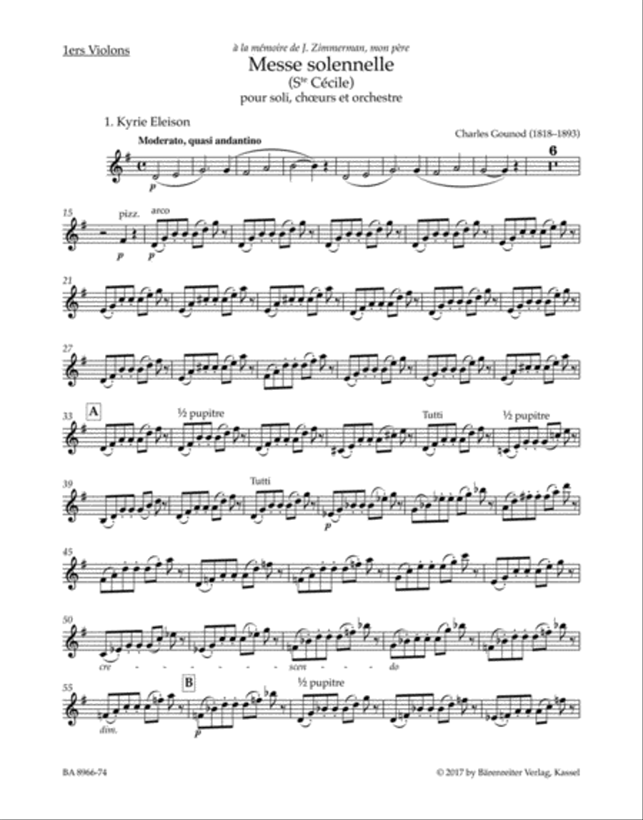 Messe solennelle (Saint Cecile) for Soloists, Choir and Orchestra Choir scores gallery preview page 1