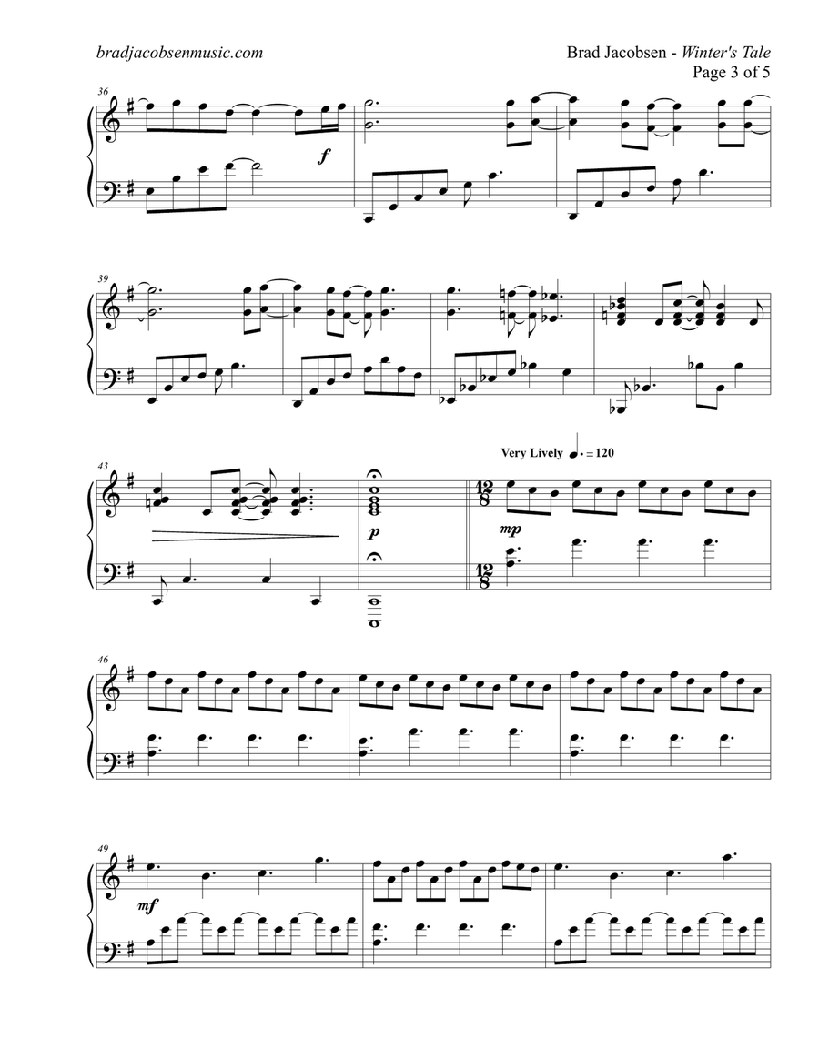 Winter's Tale Winter's Tale Piano Solo scores gallery preview page 3