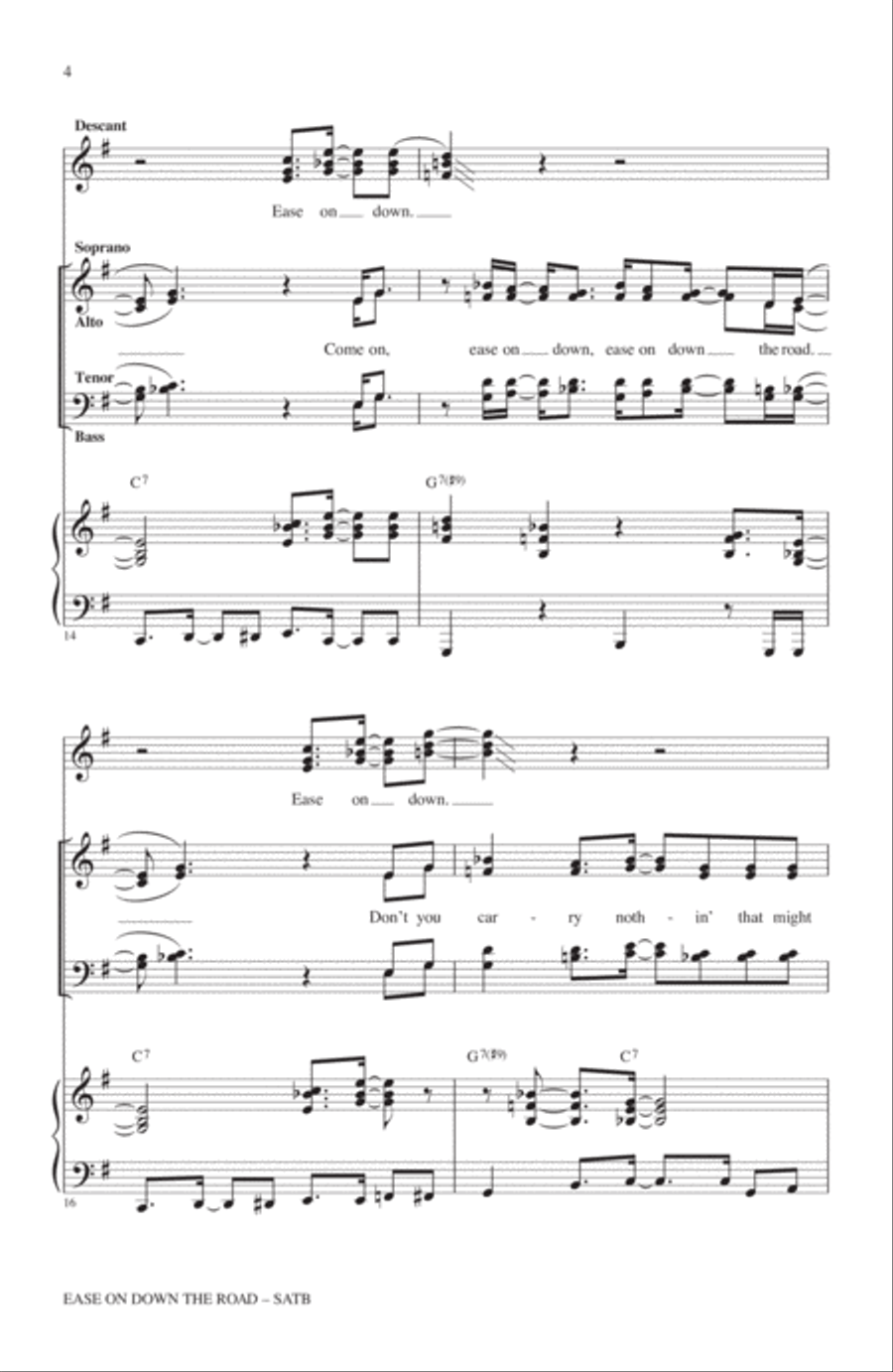 Ease On Down The Road 4-Part scores gallery preview page 3