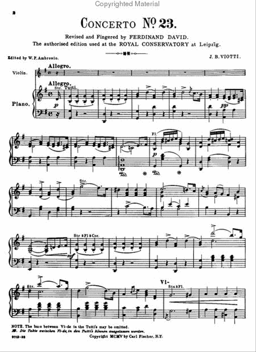Concerto No. 23 in G Major Violin Solo scores gallery preview page 2