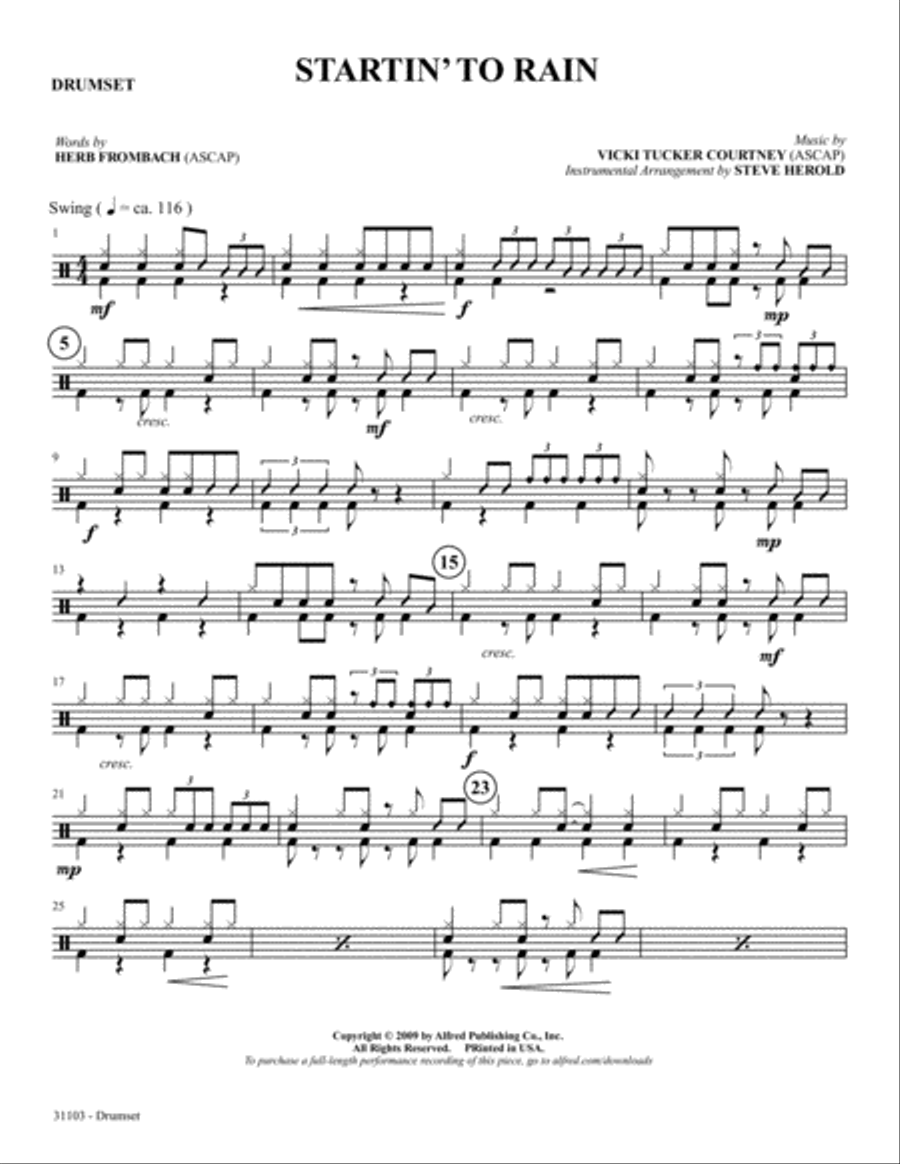 Startin' to Rain: Drums Drums scores gallery preview page 1