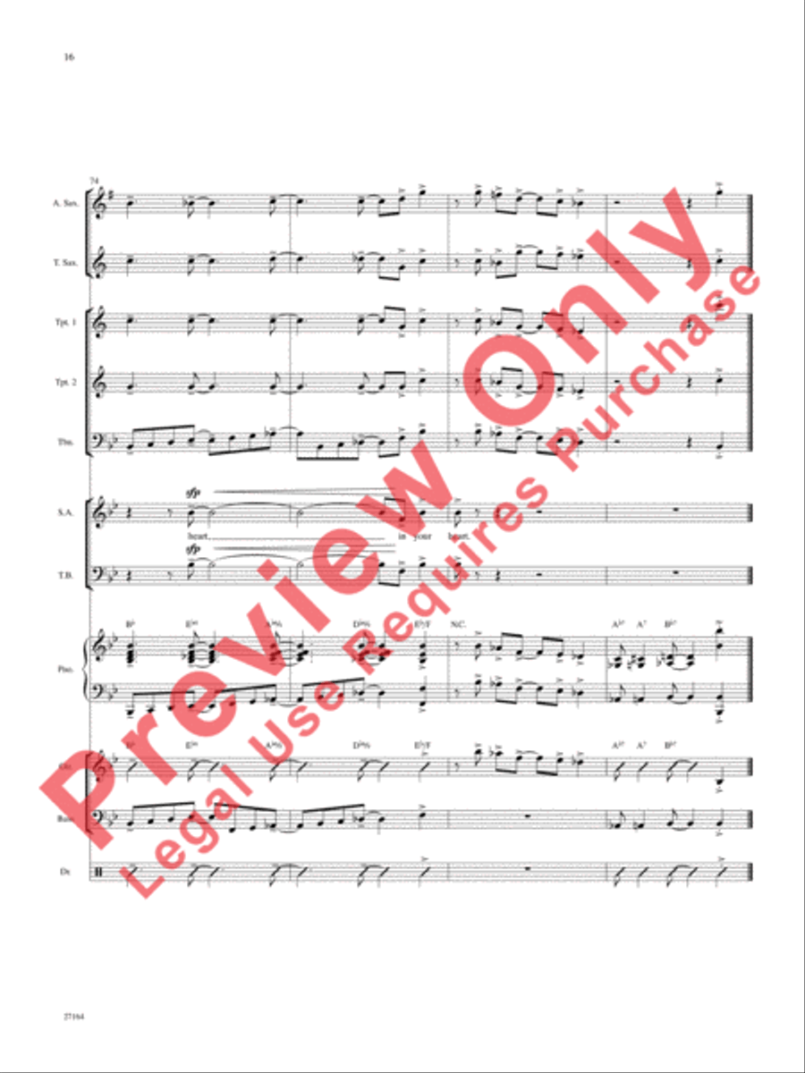 Put a Little Love in Your Heart Choir scores gallery preview page 17