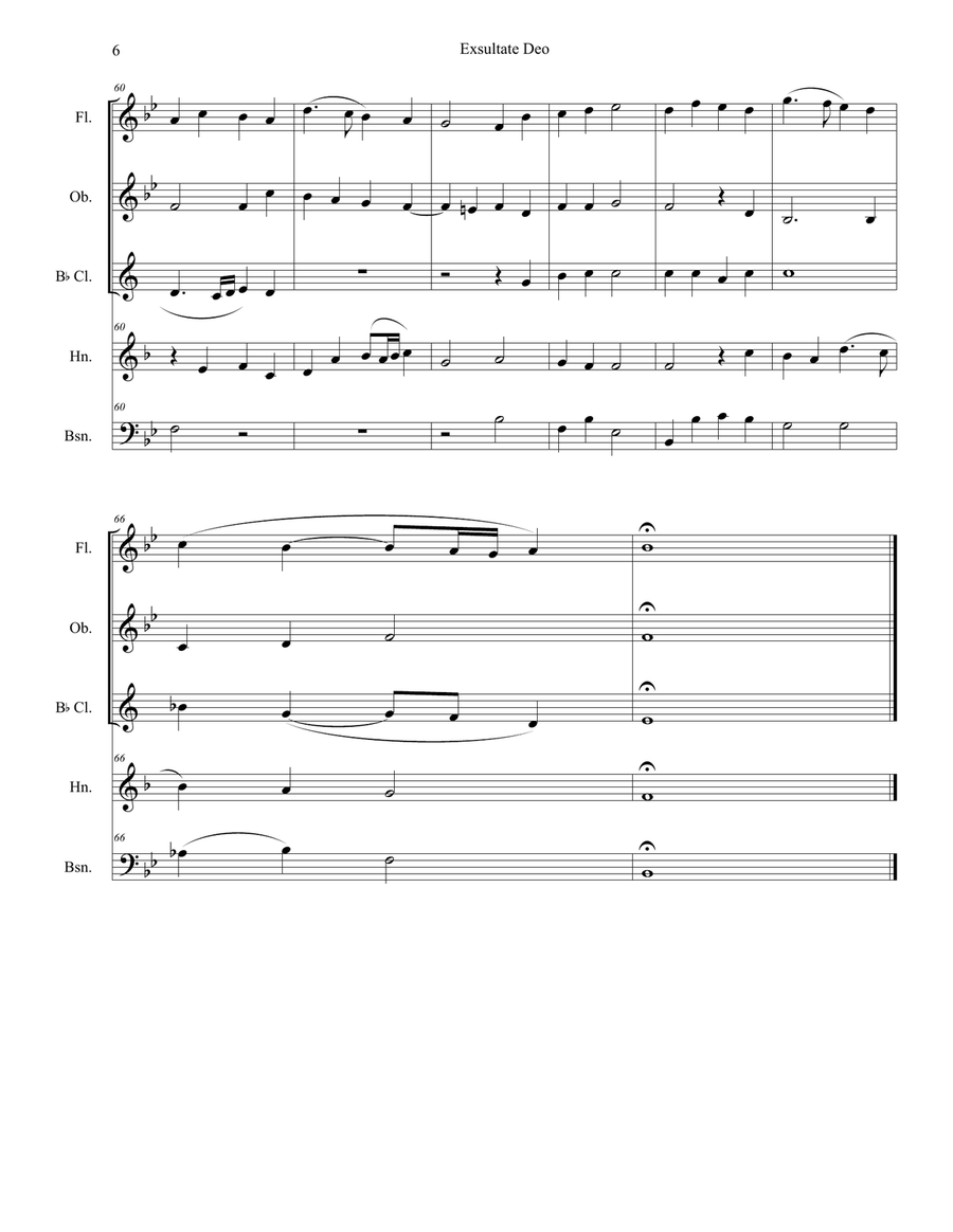 Exsultate Deo (for Woodwind Quintet) Woodwind Quintet scores gallery preview page 6