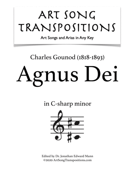 GOUNOD: Agnus Dei (transposed to C-sharp minor)