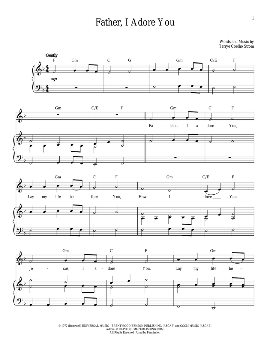 Father I Adore You Voice scores gallery preview page 1