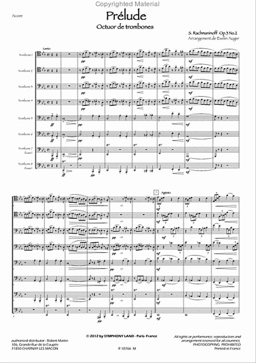 Prelude no. 8 (6 trombones tenors et 2 trombones basses) Trombone Duet scores gallery preview page 2