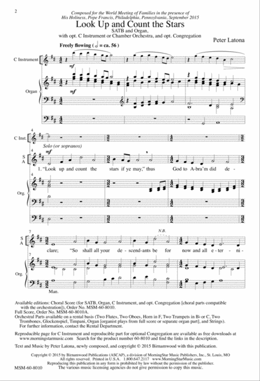Look Up and Count the Stars 4-Part scores gallery preview page 2