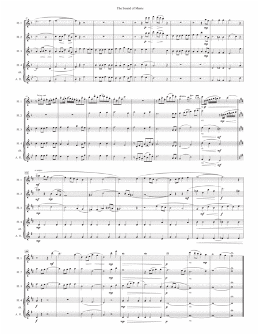 The Sound Of Music Flute Quartet scores gallery preview page 3
