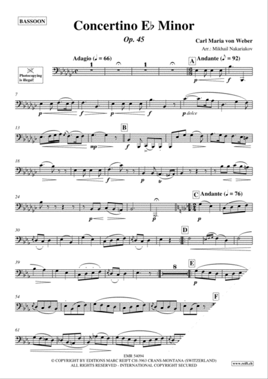 Concertino Eb Minor Bassoon Solo scores gallery preview page 3