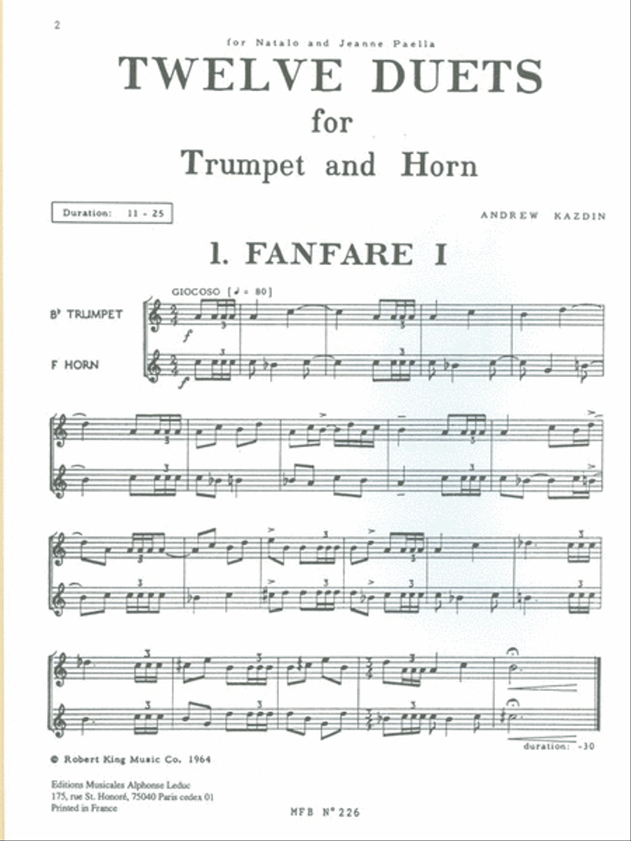 Twelve Duets For Horn And Trumpet Brass Duet scores gallery preview page 2