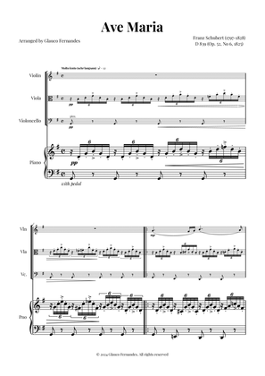 Ave Maria by Schubert for String Trio (Violin, Viola, Cello) with Piano