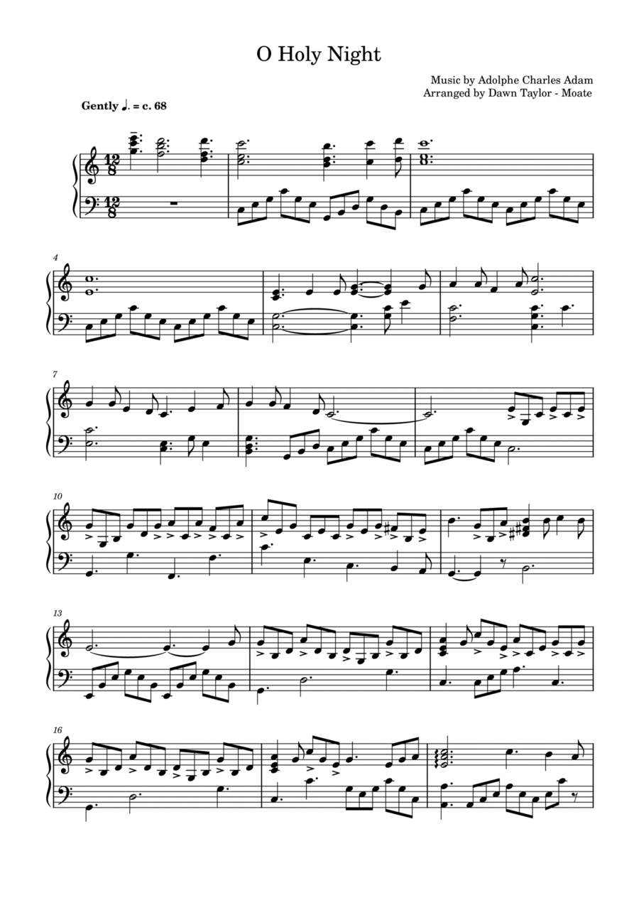 O Holy Night Piano Solo scores gallery preview page 1