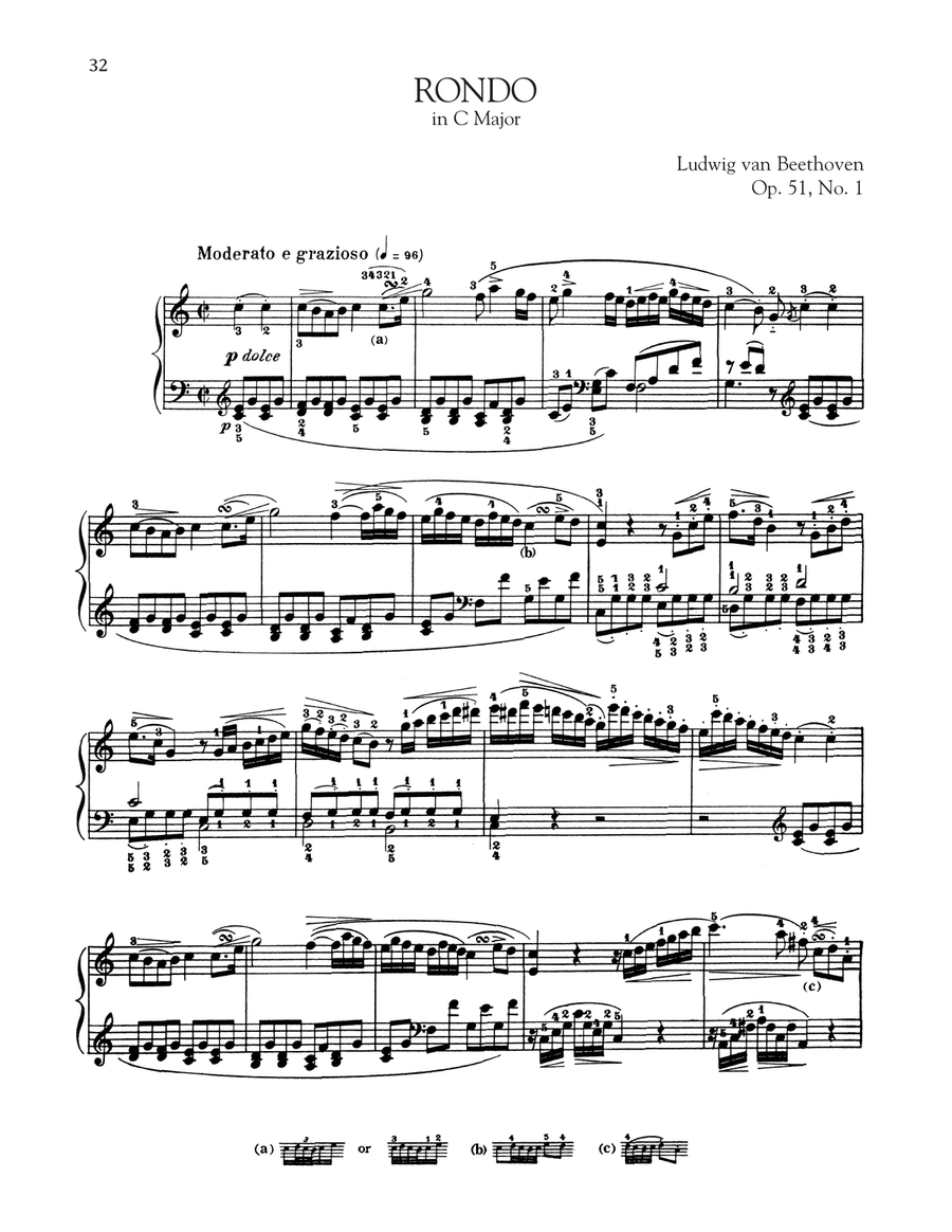 Rondo In C Major, Op. 51, No. 1 Piano Solo scores gallery preview page 1