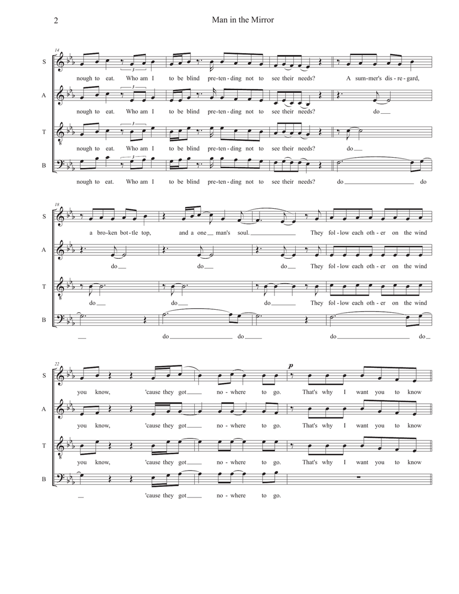 Man In The Mirror 4-Part scores gallery preview page 2