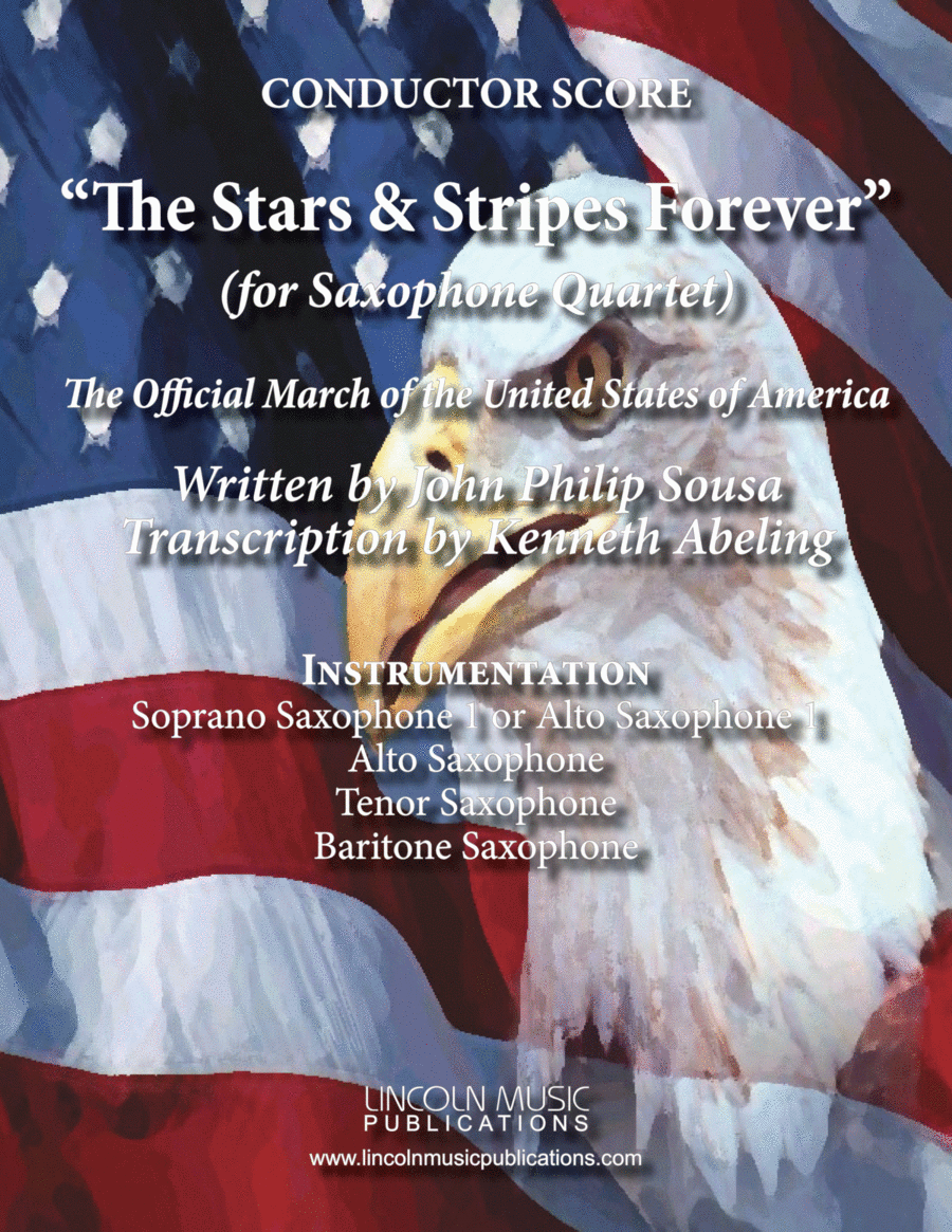 March - The Stars and Stripes Forever (for Saxophone Quartet SATB or AATB) Saxophone Quartet scores gallery preview page 1