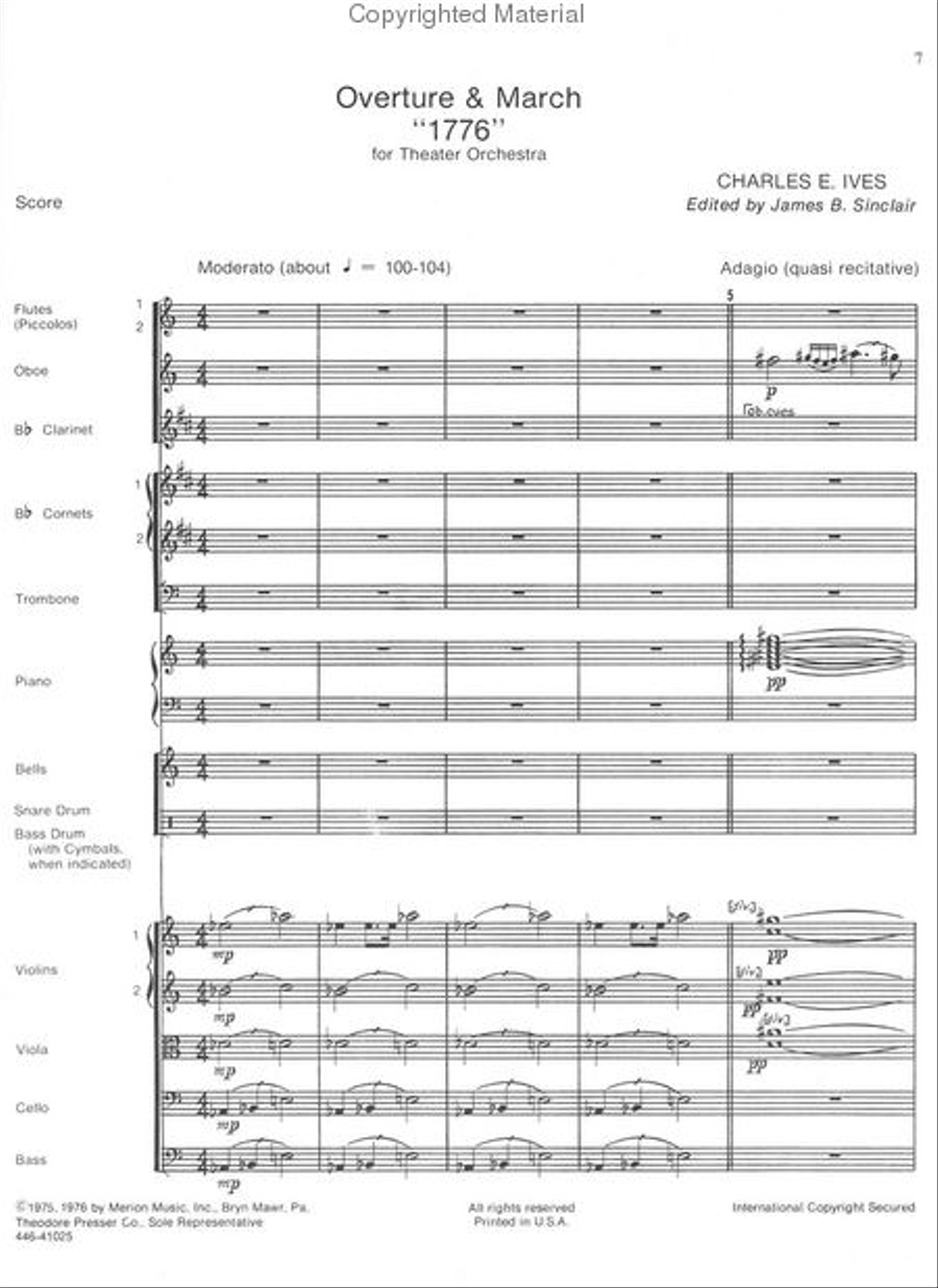 Overture And March 1776 Orchestra scores gallery preview page 2