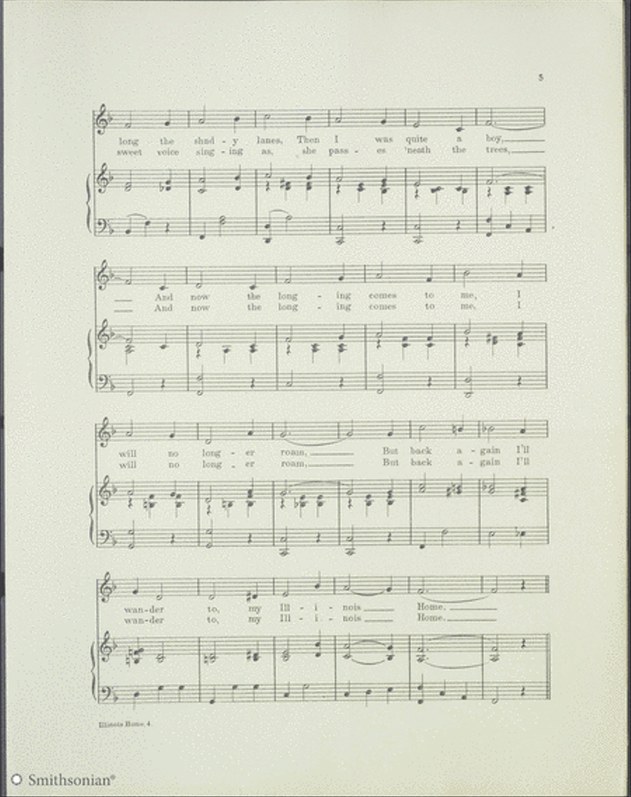 My Illinois Home Piano, Vocal scores gallery preview page 5