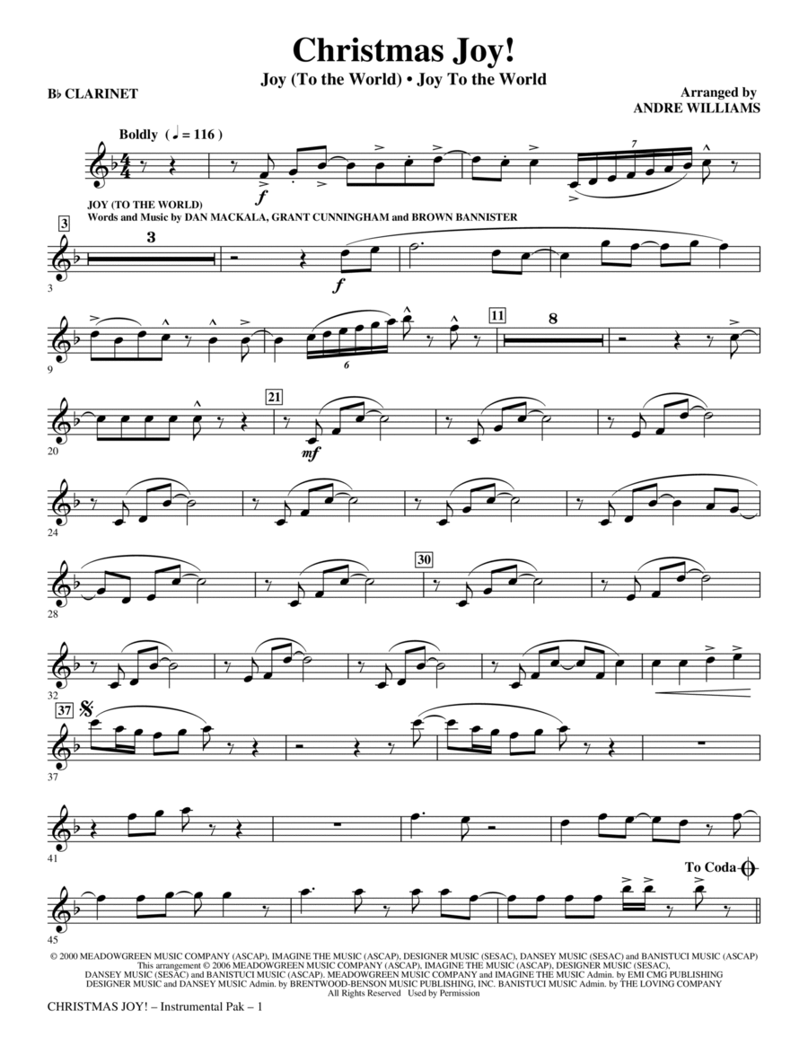 Christmas Joy! - Bb Clarinet Choir scores gallery preview page 1