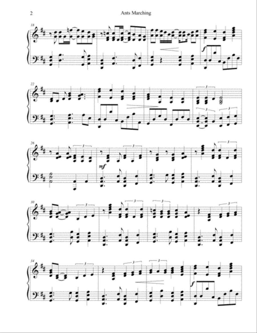 Ants Marching Piano Solo scores gallery preview page 3