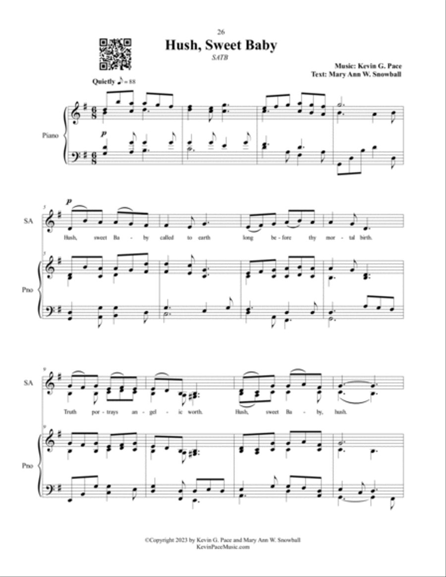 Hush, Sweet Baby - sacred choral music for Christmas 4-Part scores gallery preview page 2