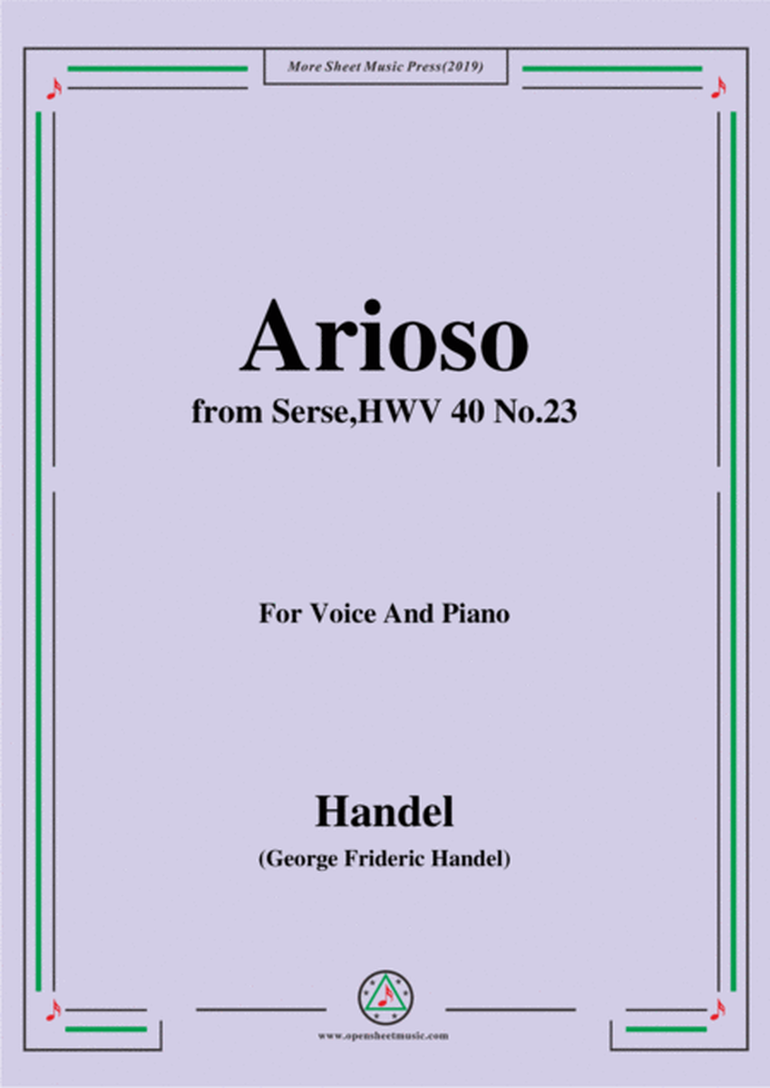 Handel-Arioso,from Serse HWV 40 No.23,for Voice&Piano image number null