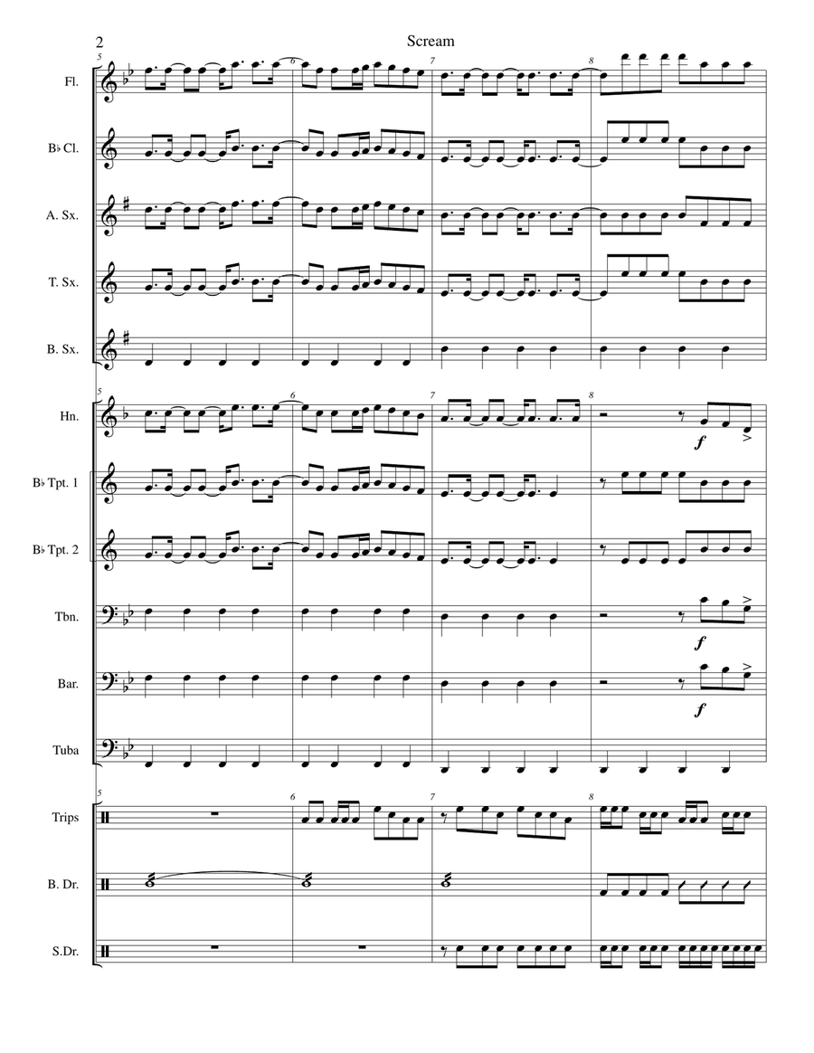 Scream Scream Marching Band scores gallery preview page 2