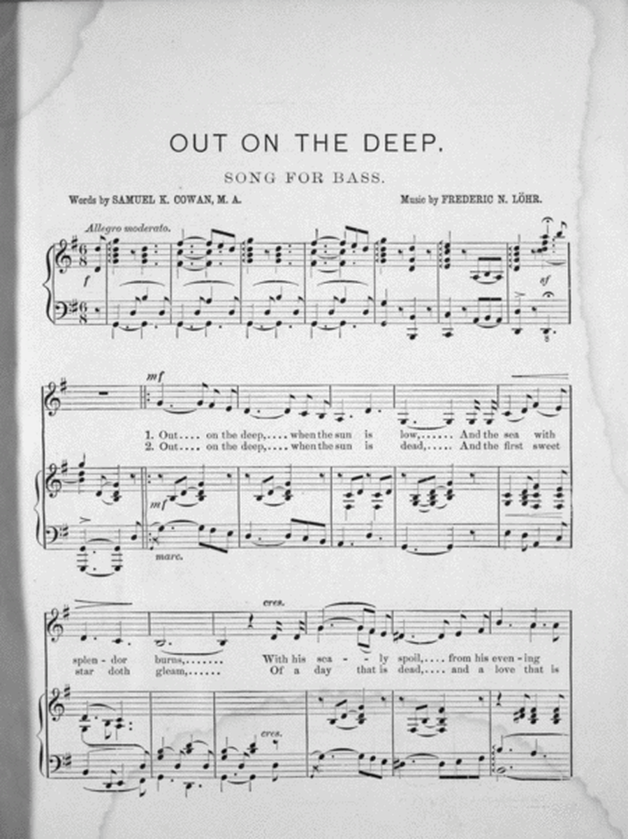 Out on the Deep. Song