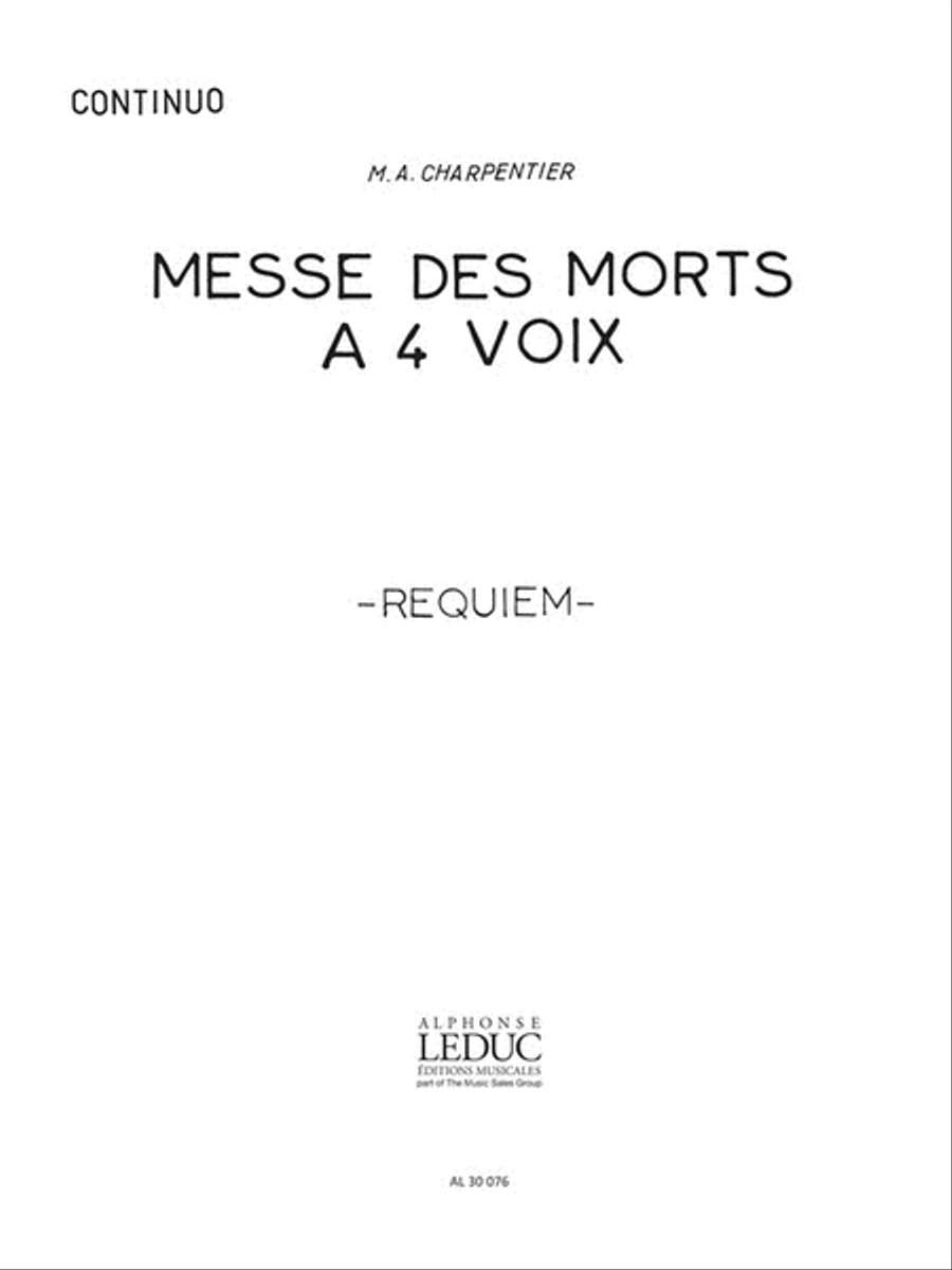 Messe Des Morts A 4 Voix In D Minor (choral-mixed Accompanied