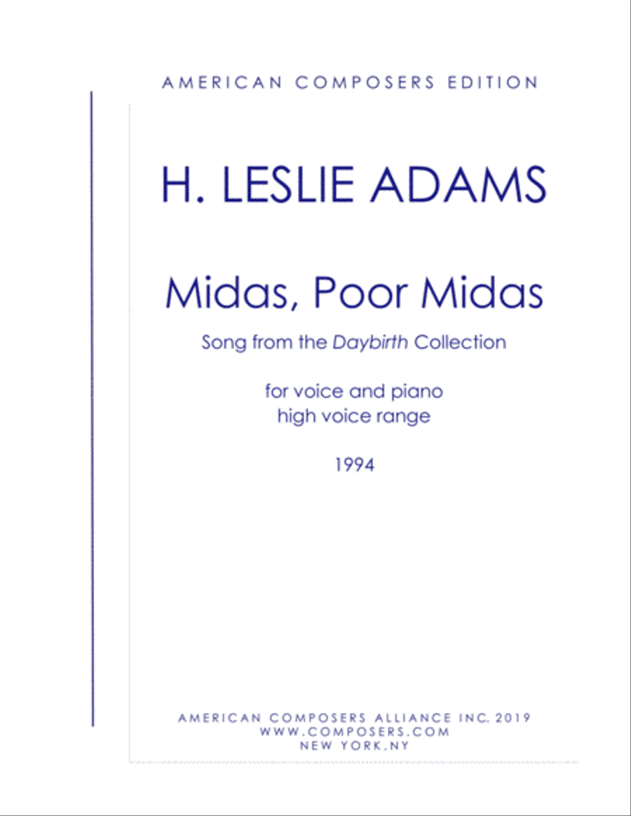[Adams] Midas, Poor Midas (from Daybirth) High Voice scores gallery preview page 1