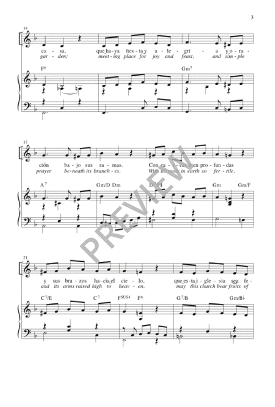 Que Esta Iglesia Sea Un Árbol / May This Church Be Like a Tree 3-Part scores gallery preview page 4